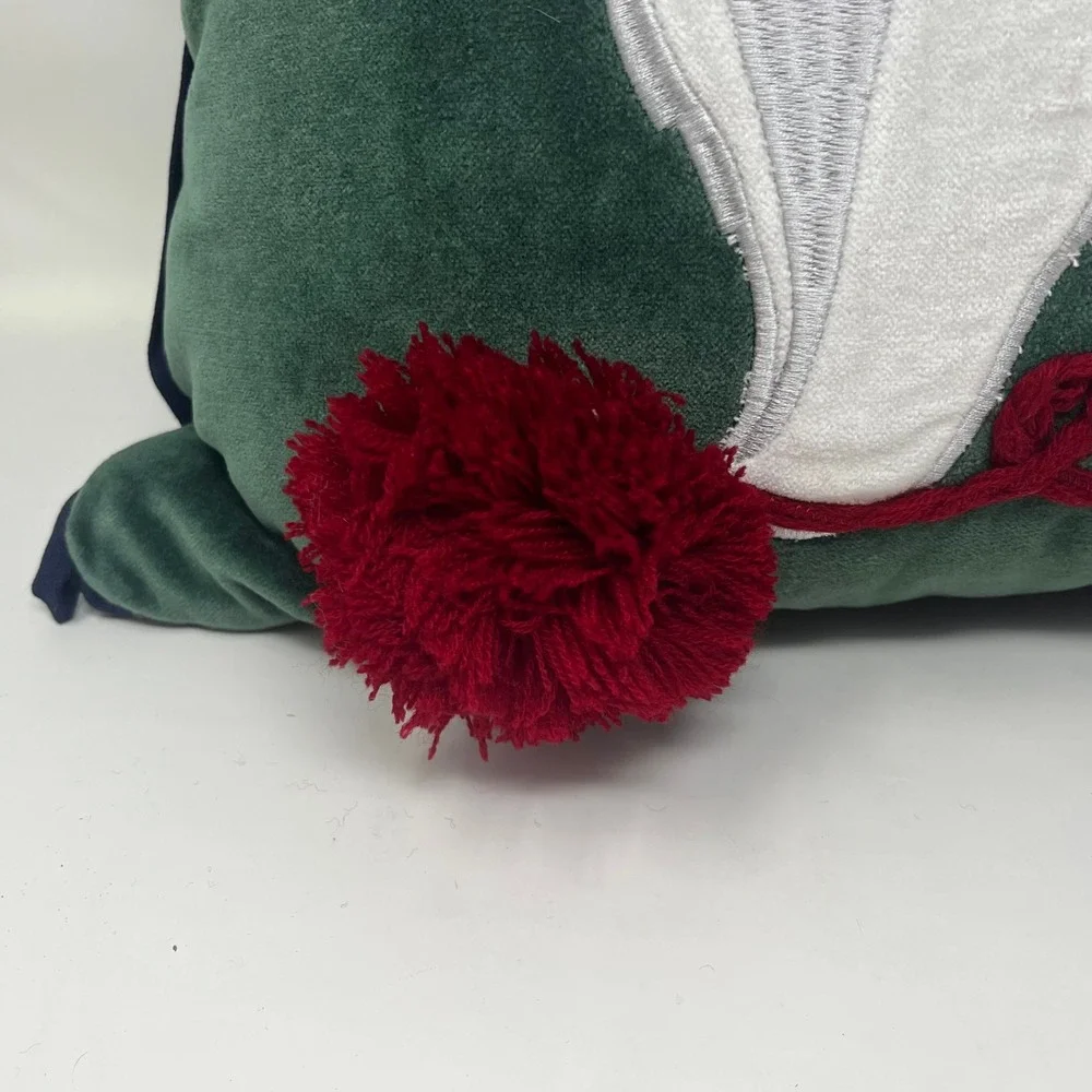 Martha Stewart Collection Cat Meow Pillow Green Velvet Accent Decorative Throw